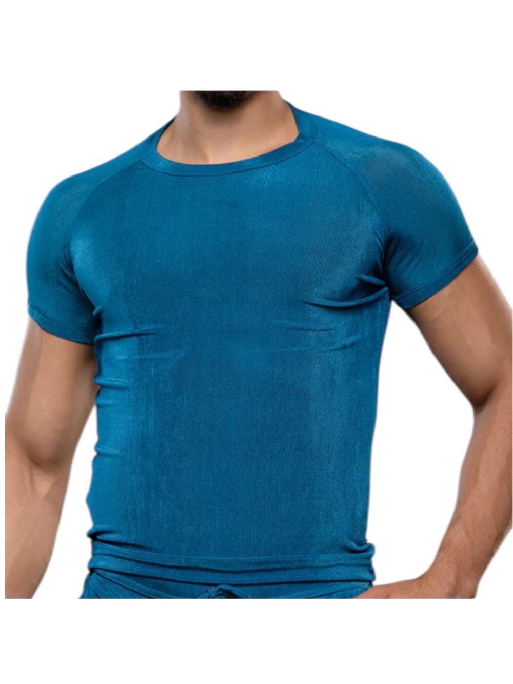 Andrew Christian Sensual Rib Ragland Tee XL Extra Large Teal